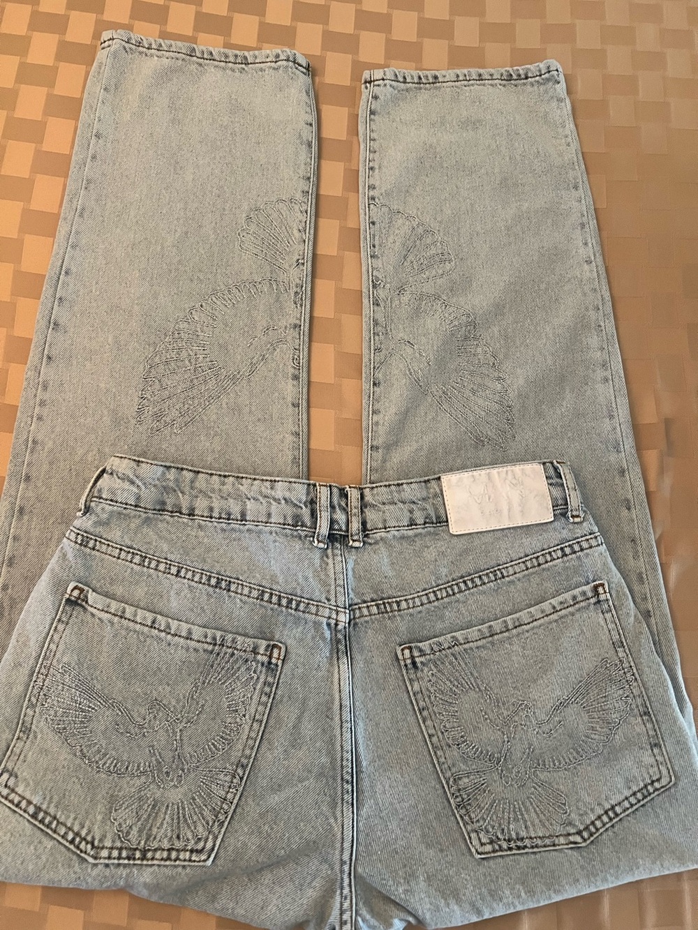 Men’s BoohooMan Embroidered Denim Eagle Jeans 32